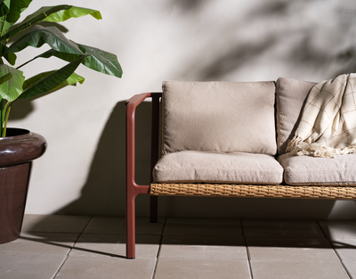 Motty 2-seter sofa Zin Red/Teddy Beige