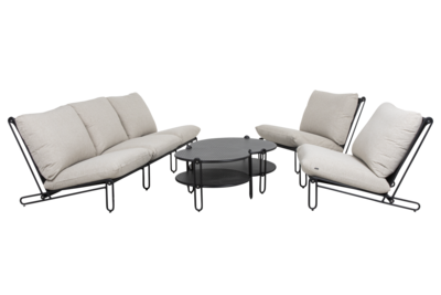 Blixt loungestol Black/Cley beige