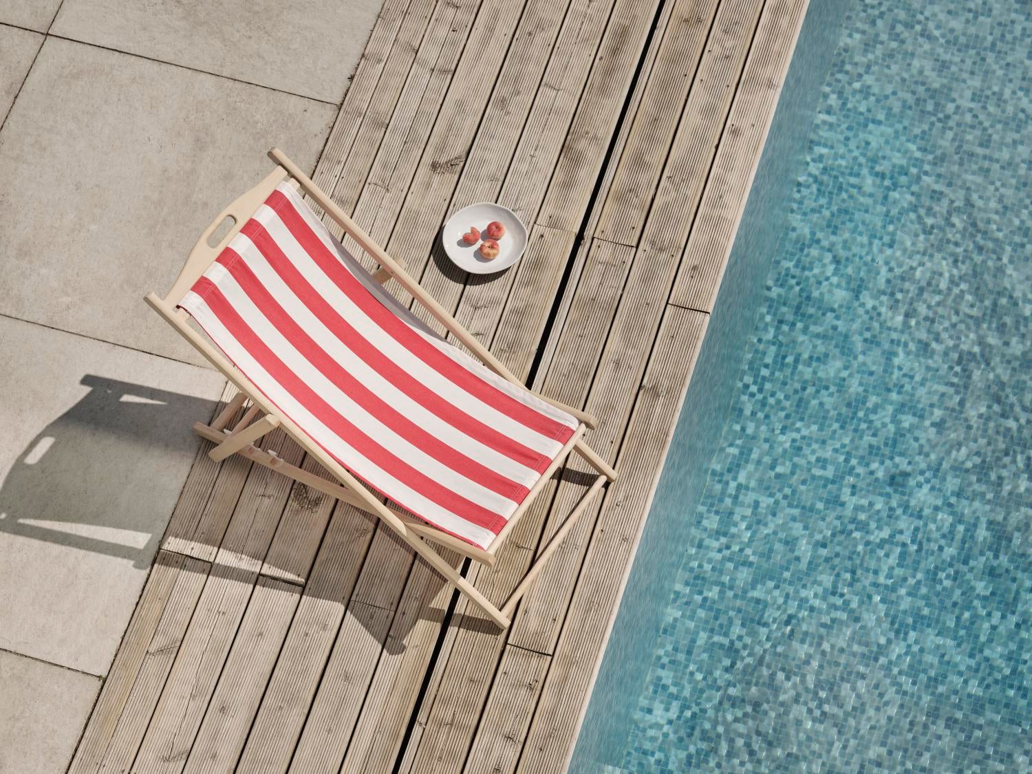 Dingla strandstol Natural/Red-White