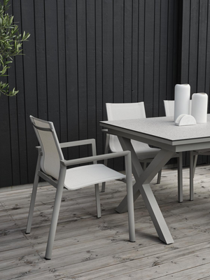 Delia stol med armlener Khaki/Off-white