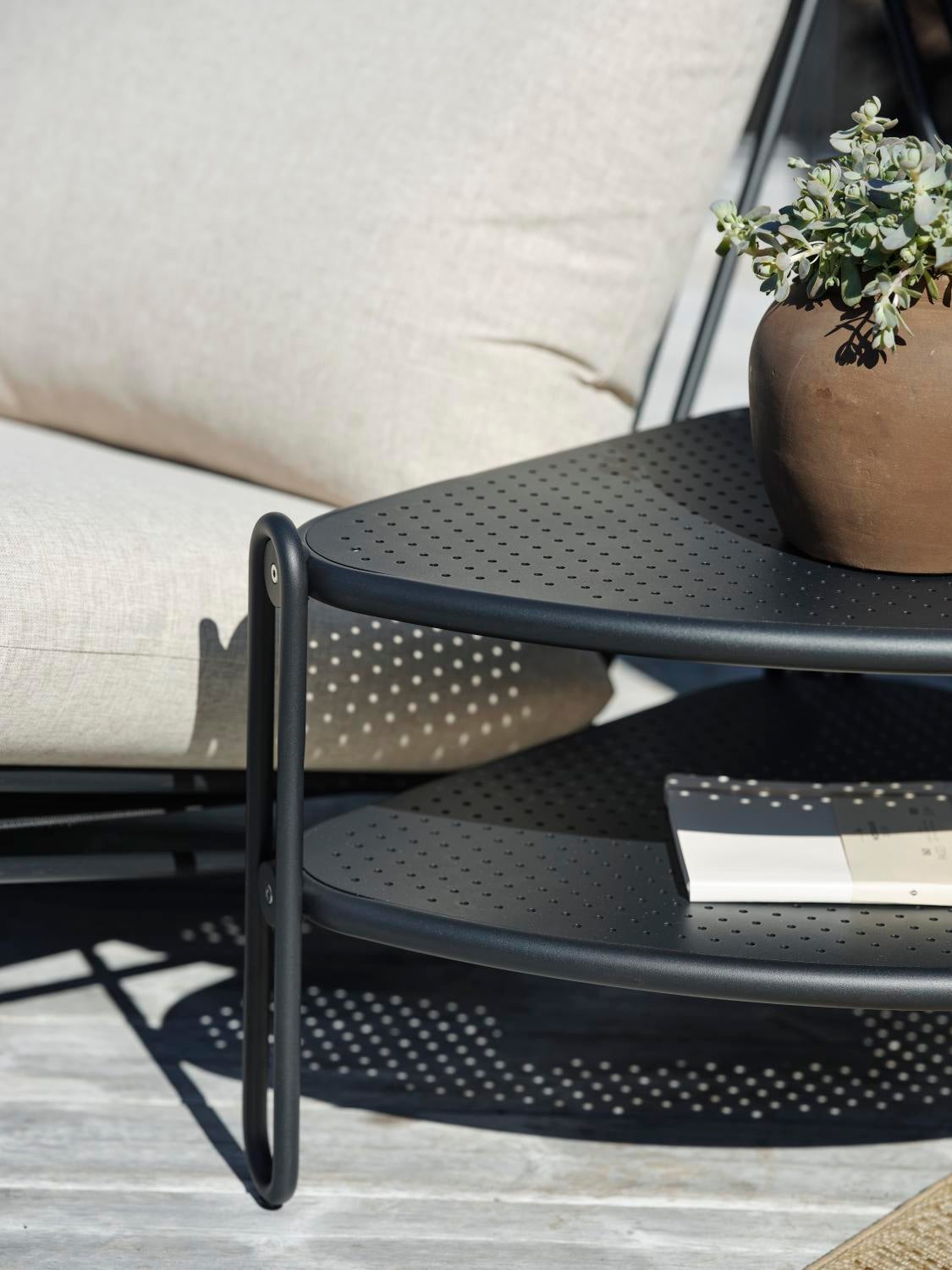 Blixt loungestol Black/Cley beige