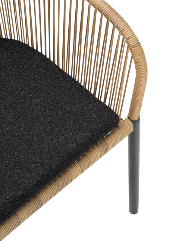 Delta stol med armlener Antracit/Teddy Black