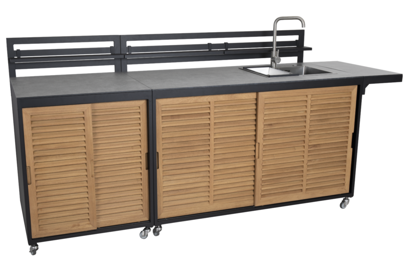 Fornax utekjøkken Svart/teak