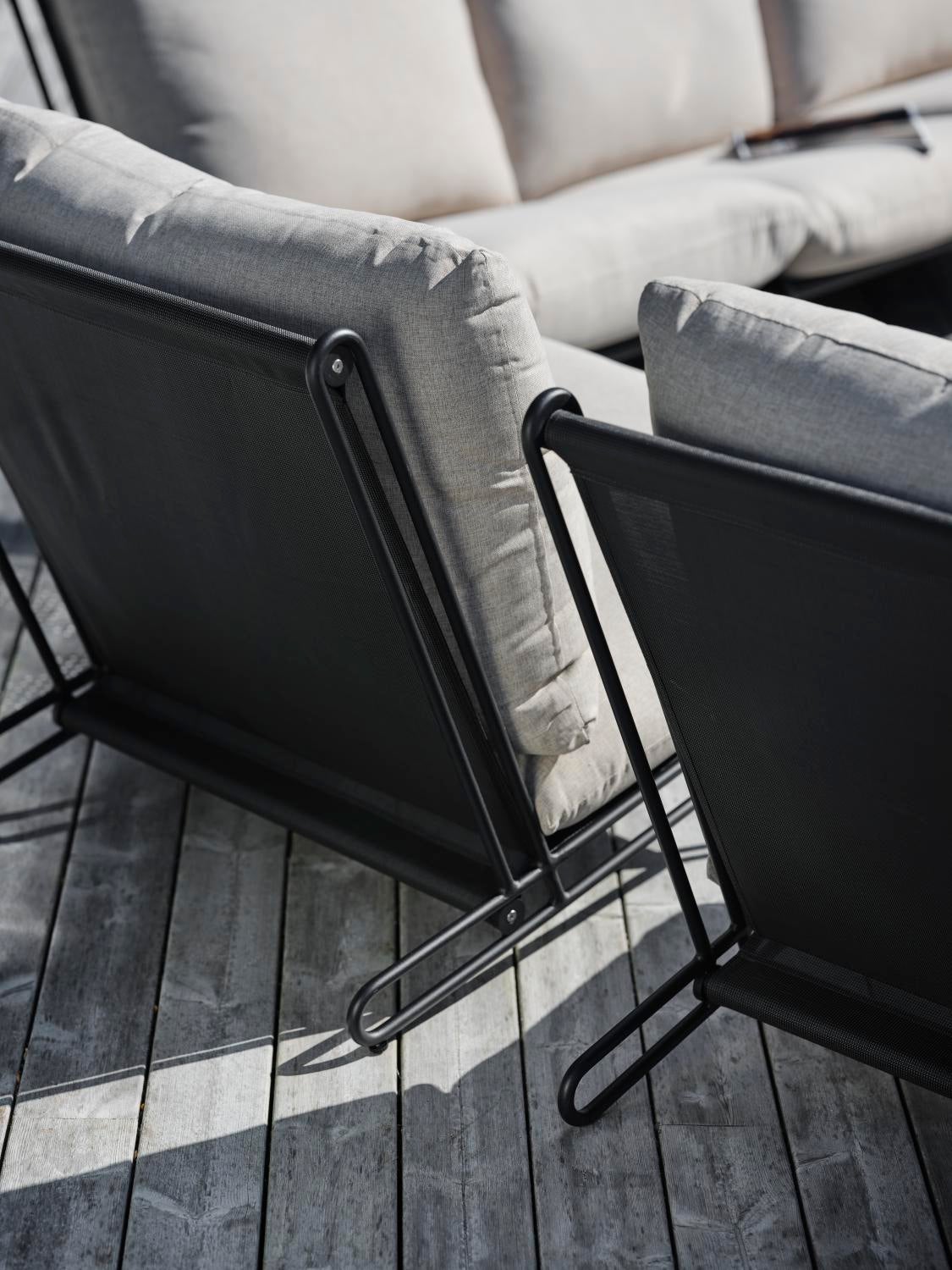 Blixt loungestol Black/Cley beige