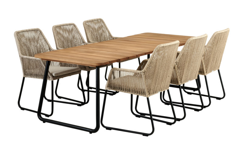 Nolli spisebord Svart/teak