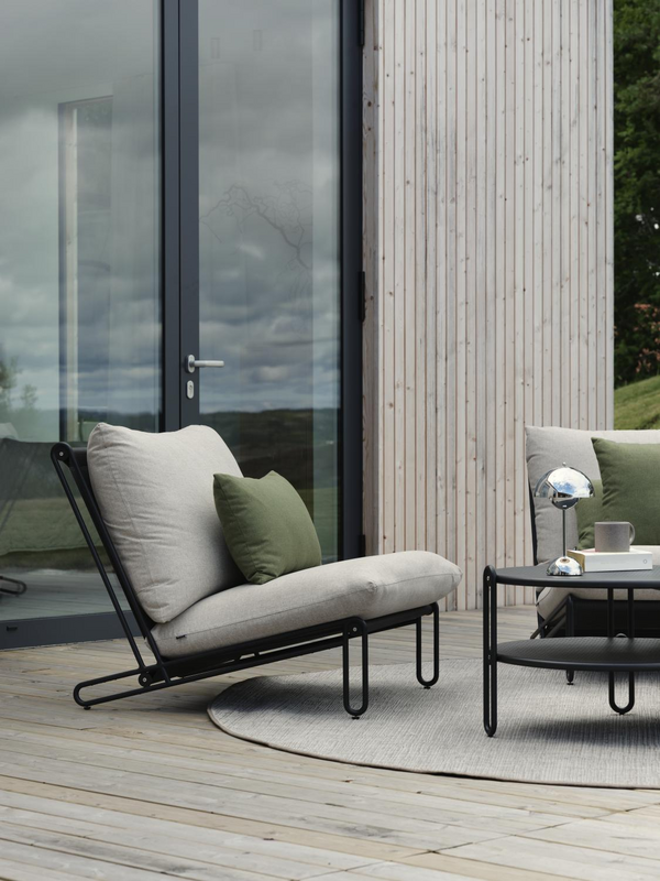 Blixt loungestol Black/Cley beige