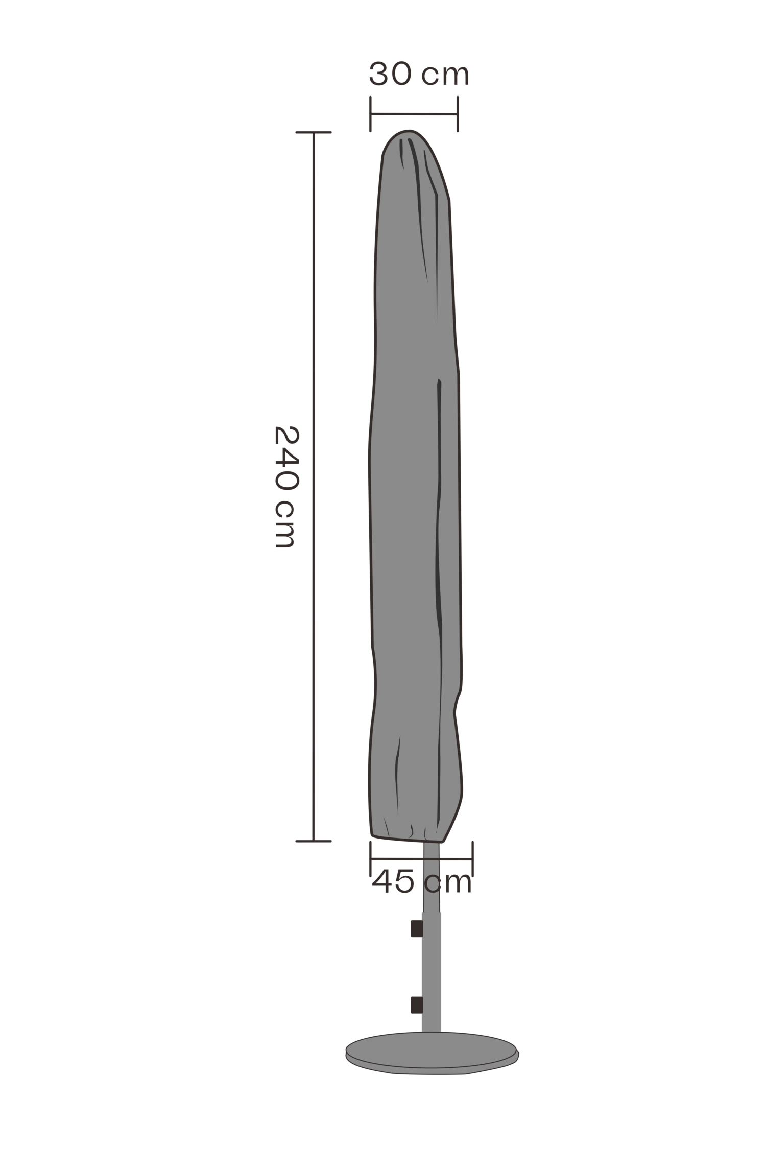 Møbeltrekk parasoll Black-Waterproof