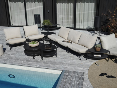 Blixt loungestol Black/Cley beige
