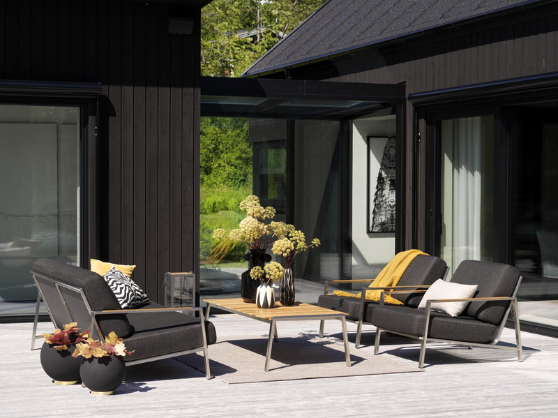 Naos 2,5-seter sofa Stainless steel/Nearly back