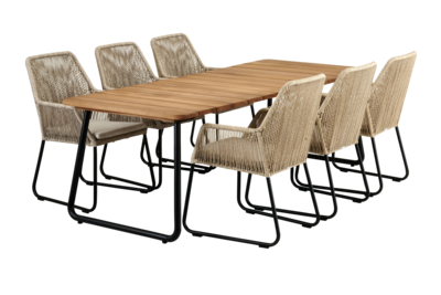 Nolli spisebord Svart/teak