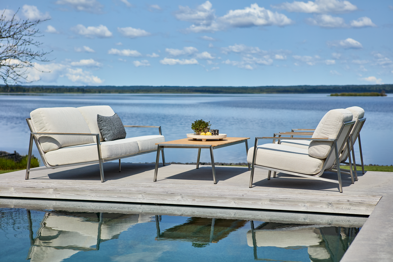 Naos lenestol Stainless Steel/Dot Beige