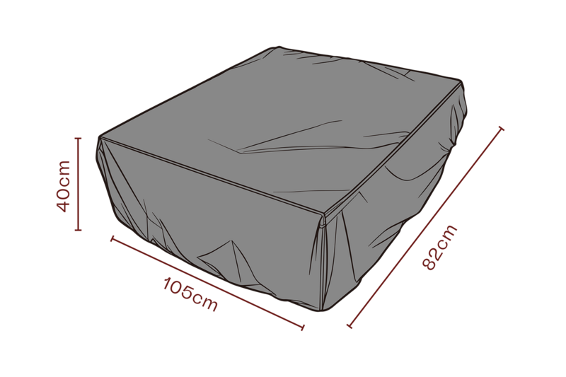 Møbeltrekk ottoman Black-Breathable