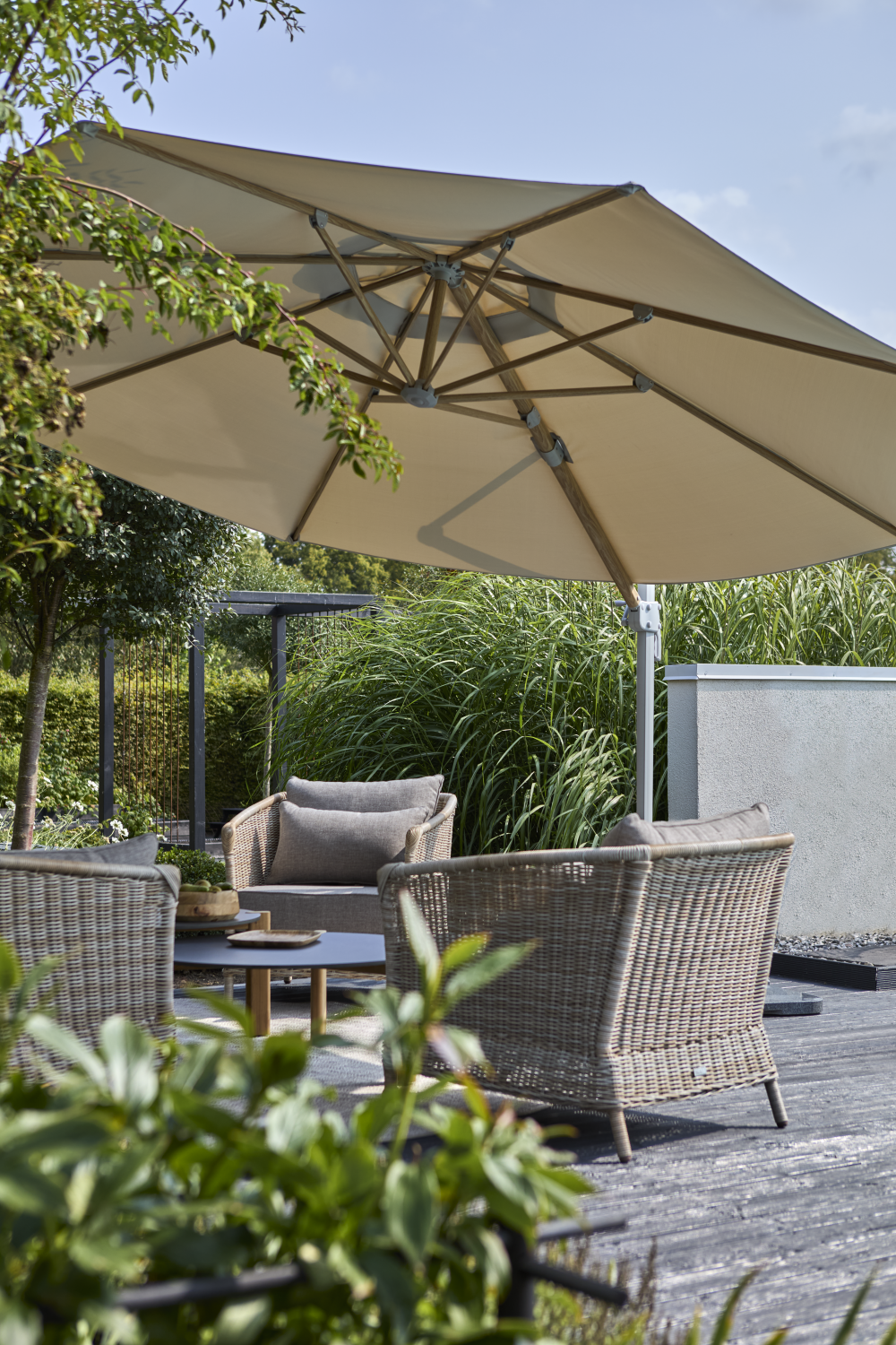 Luzzi friarmparasoll Khaki/Light Grey