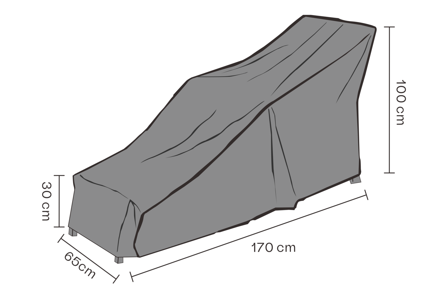 Møbeltrekk dekkstol Black-Breathable