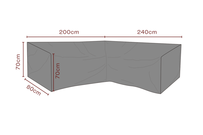 Møbeltrekk hjørnesofa Black-Breathable